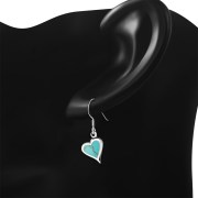 Turquoise Heart Sterling Silver Earrings, e329